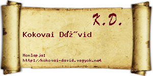 Kokovai Dávid névjegykártya